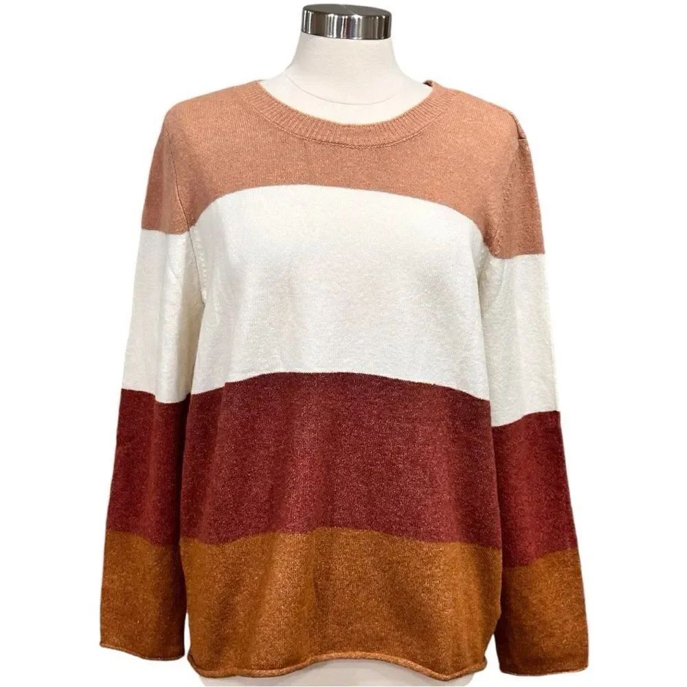 PINQUE by Stitch Fix Women’s Colorblock Sweater in the Size XXXL in Cedar Combo